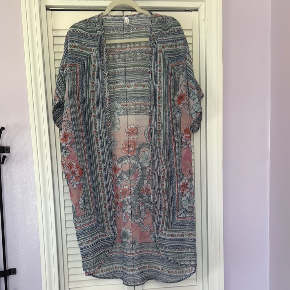 Live 4 Truth Bohemian Kimono Cardigan Sheer Lightweight OS
